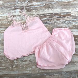 RARE Vintage Victoria Secret Union Made Gold Label 70"s Pink Set